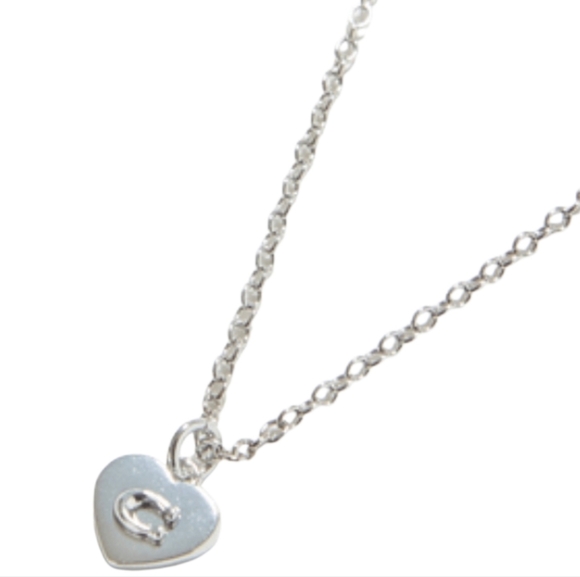 Coach Jewelry - Coach Necklace Heart Shaped Pendant Silver Over Brass